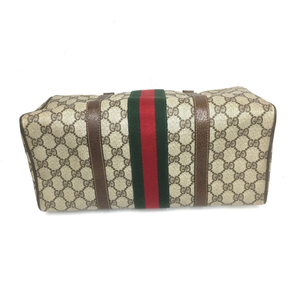 Authentic Gucci brown monogram coated canvas Boston satchel bag - Picture 7 of 16